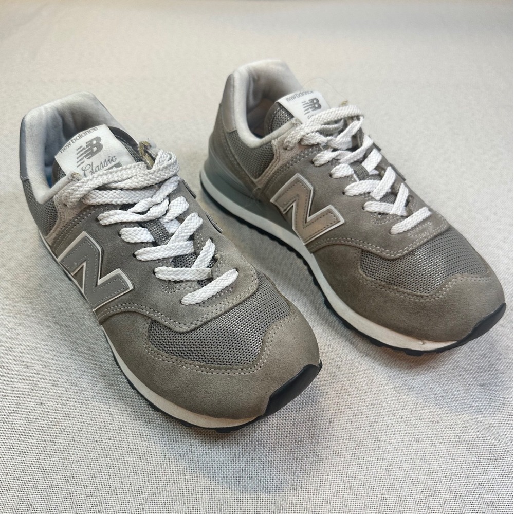New Balance 574 Classic Sneakers Womens 8 Grey Suede Mesh Preppy WL574EG Shoes